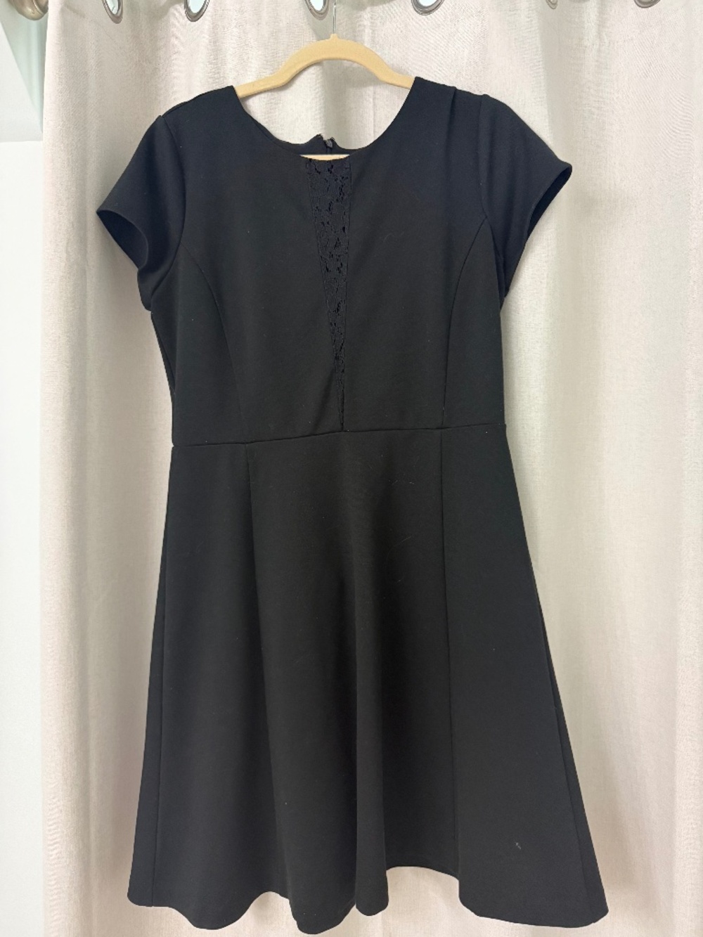 Black A-line Ann Taylor Dress with lace detail